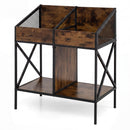 Industrial Vinyl Record Storage Rack with Metal Frame