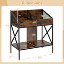 Industrial Vinyl Record Storage Rack with Metal Frame
