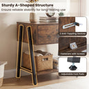 Industrial Nightstand with Drawer and Adjustable Feet