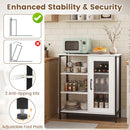 Industrial Side Cabinet with Metal Mesh Door & 3 Shelves