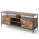 58 Inch Industrial TV Stand with Cabinets and Adjustable Shelf for TVs up to 65 Inch-Rustic Brwon