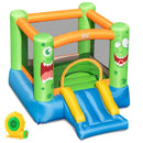 Inflatable Bounce House Monster Themed Bouncy Castle with Large Jumping Area and Slide 550W Blower Included