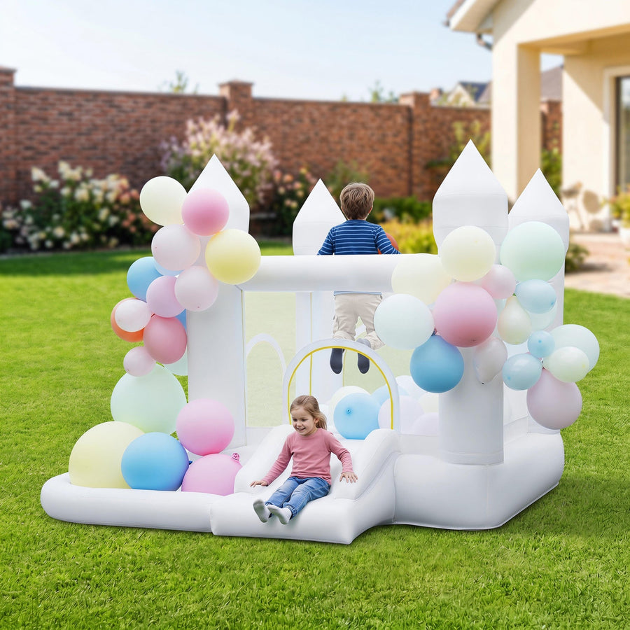 Inflatable Bounce House with Slide, Basketball Hoop & Blower