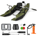 Inflatable Fishing Float Tube with Foldable Padded Seat and Adjustable Footrest-Green