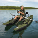 Inflatable Fishing Float Tube with Foldable Padded Seat and Adjustable Footrest-Green