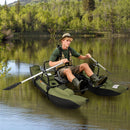 Inflatable Fishing Float Tube with Foldable Padded Seat and Adjustable Footrest-Green