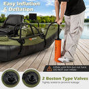 Inflatable Fishing Float Tube with Foldable Padded Seat and Adjustable Footrest-Green