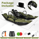 Inflatable Fishing Float Tube with Foldable Padded Seat and Adjustable Footrest-Green