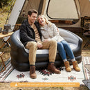 Inflatable Loveseat Couch Portable and Foldable 2-Seater Air Sofa for Adults with Flocked Surface-Grey