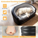 Inflatable Loveseat Couch Portable and Foldable 2-Seater Air Sofa for Adults with Flocked Surface-Grey