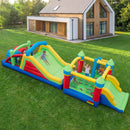 Inflatable Obstacle Course Bounce House with Dual Slides and Tunnels without Blower