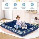 Inflatable Toddler Travel Bed with Electric Pump and Raised Bed Rails-Blue