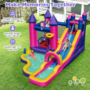 Inflatable Water Slide Princess Themed Bounce Castle with Climbing Wall 680W Blower Included