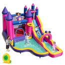 Inflatable Water Slide Princess Themed Bounce Castle with Climbing Wall 680W Blower Included