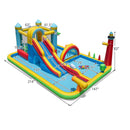 Inflatable Water Slide Giant Water Park with Long Slide 750W Blower