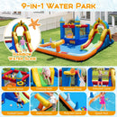 Inflatable Water Slide Park Bouncy Castle with Climbing Wall with 735W Blower
