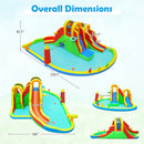 Inflatable Water Slide Park with 2 Long Slides and Climbing Walls for Yard Party