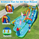 Inflatable Water Slide Park Giant Bounce House with 750W Blower