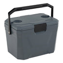 Insulated Portable Cooler Hard Shell Ice Chest with 2 Cup Holders