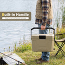 Insulated Portable Cooler Hard Shell Ice Chest with 2 Cup Holders