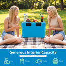 Insulated Portable Cooler Hard Shell Ice Chest with 2 Cup Holders Bottle Opener and Drain Plug