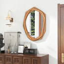 Large Water Proof Irregular Framed Decoration Wall Mirror with Expansion Screws-Natural