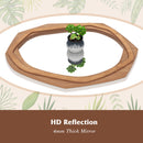 Large Water Proof Irregular Framed Decoration Wall Mirror with Expansion Screws-Natural