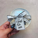 Ivory Ceramic Tray with Makeup Sponge Gift Set | Cosmetic Giftable Beauty Tools Set