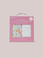 2-Pack Square Swaddle Blanket Set- Sweet Daisy