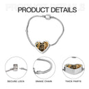 Personalised Raccoon Bracelet, Heart Shaped Name Snake Bone Bracelet | Metal