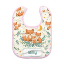 Personalized Fox Family Baby Bib - Add Your Name