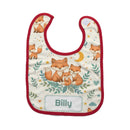 Personalized Fox Family Baby Bib - Add Your Name