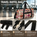 Personalized Floral Pumpkin Duffel Bag with Custom Name – Fall Travel, Gym & Weekend Bag
