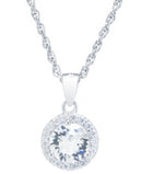 Giani Bernini Crystal and Cubic Zirconia Halo 18in Pendant Necklace