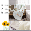 Personalized Baby Safari Milestone Blanket with Name | Lavender Pink, Light Blue & Cream | Custom Baby Gift