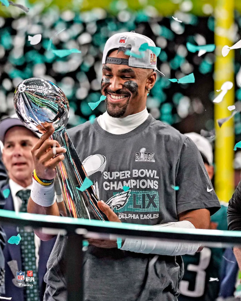 Jalen Hurts Super Bowl LIX Lombardi Trophy Philadelphia Eagles 8