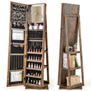 360¬∞ Swivel Jewelry Armoire Standing Jewelry Organizer with Full Length Mirror and Back Shelves