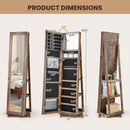 360¬∞ Swivel Jewelry Armoire Standing Jewelry Organizer with Full Length Mirror and Back Shelves