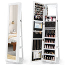 360¬∞ Swivel Jewelry Armoire Standing Jewelry Organizer with Full Length Mirror and Back Shelves