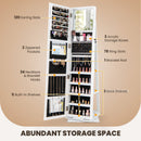 360¬∞ Swivel Jewelry Armoire Standing Jewelry Organizer with Full Length Mirror and Back Shelves
