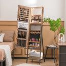 Freestanding Jewelry Cabinet with Full-Length Mirror