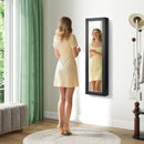 Jewelry Cabinet Wall or Door Mounted Jewelry Armoire with Full-Length Mirror-Black