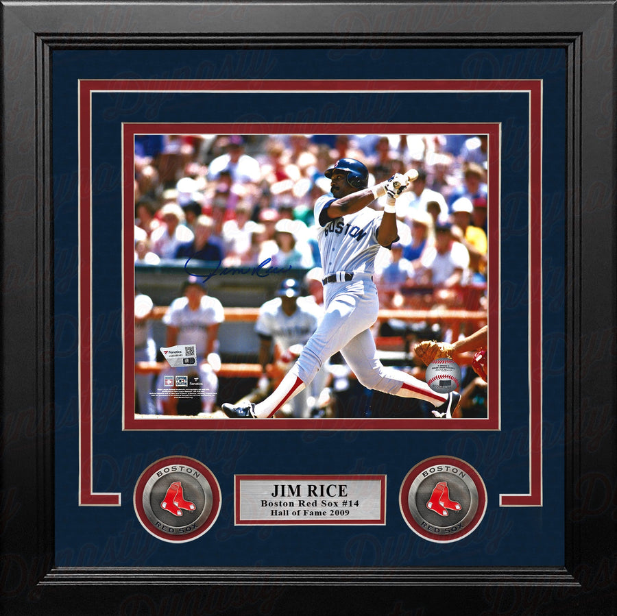 Jim Rice Swinging Action Boston Red Sox Autographed 8