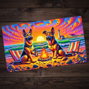 Cartoon Dogs On Beach Playmat