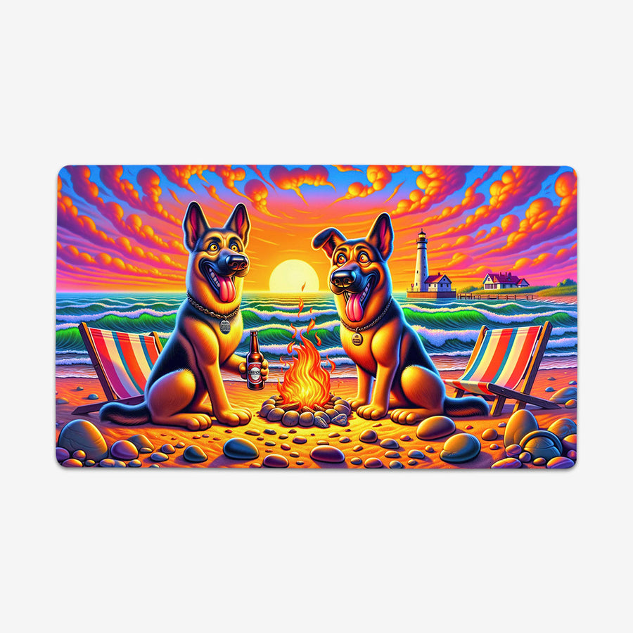 Cartoon Dogs On Beach Playmat