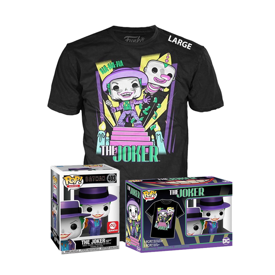 Funko POP! & Tee: Batman 1989 - The Joker with Megaphone (Metallic) Alliance Entertainment Exclusive - Size Large