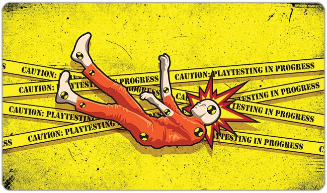 Caution Playtesting Playmat