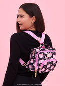 Hello Kitty® × JuJuBe Cherry Blossoms Bestie Small Messenger Handbag, Backpack — Black and Pink