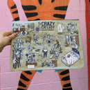 Jumbo Pouch Crazy Cat Lady Apartment Recycled Material Jumbo Zipper Folder | 14.25" x 10"