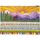 Jumbo Pouch Mountains Are Calling I Must Go Zipper Folder |  Recycled Material Pouch | 14.25" x 10"